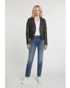 Veste perfecto en cuir Linor marron