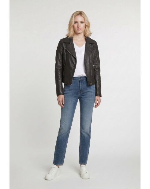 Veste perfecto en cuir Linor marron