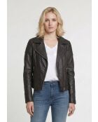 Veste perfecto en cuir Linor marron