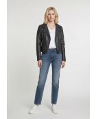 Veste perfecto en cuir Linor noire