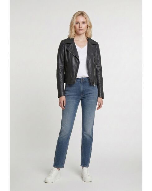 Veste perfecto en cuir Linor noire