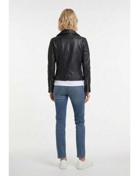 Veste perfecto en cuir Linor noire