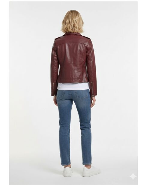 Perfecto en cuir Layane oxblood