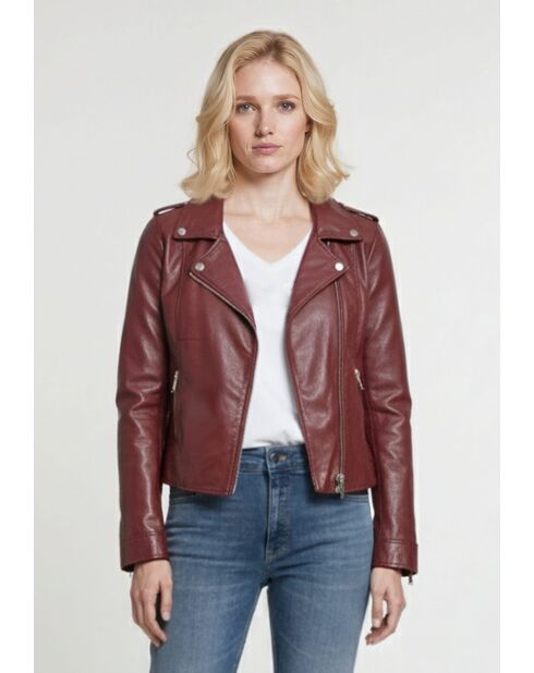 Perfecto en cuir Layane oxblood