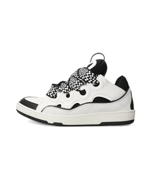 Baskets en cuir Curb blanc/noir