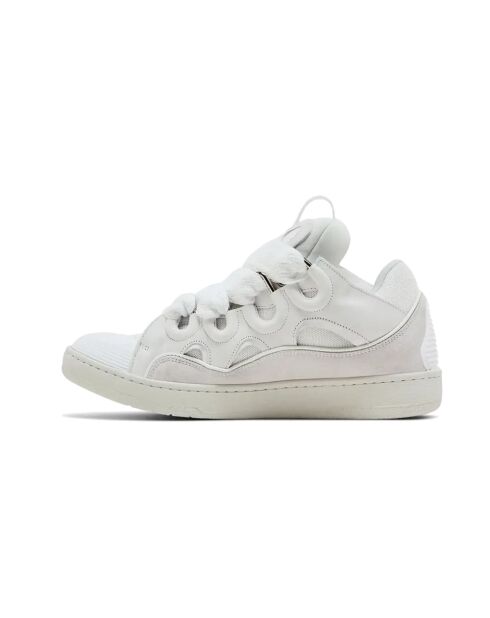 Baskets en cuir lisse Curb blancs