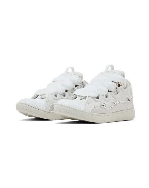 Baskets en cuir lisse Curb blancs