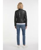 Veste biker en cuir Lyselle noire