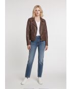 Veste perfecto en cuir Lizaig marron