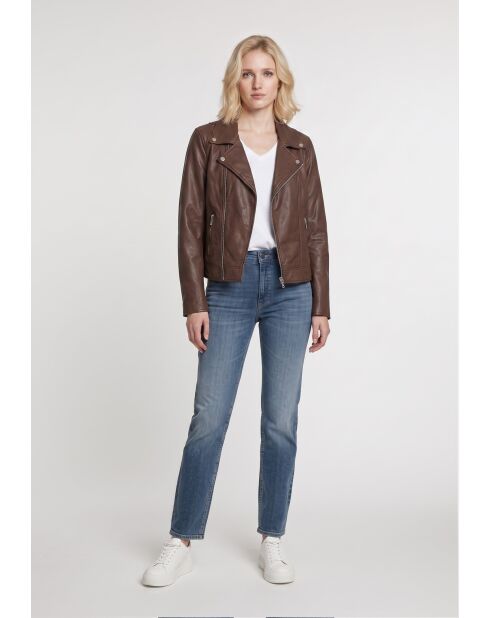 Veste perfecto en cuir Lizaig marron