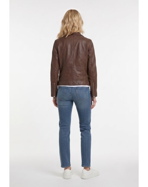 Veste perfecto en cuir Lizaig marron