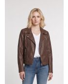 Veste perfecto en cuir Lizaig marron