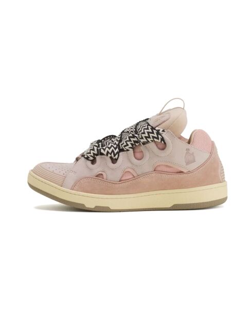 Baskets en cuir Curb rose pâle