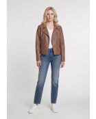 Veste perfecto en cuir Lizaig cognac