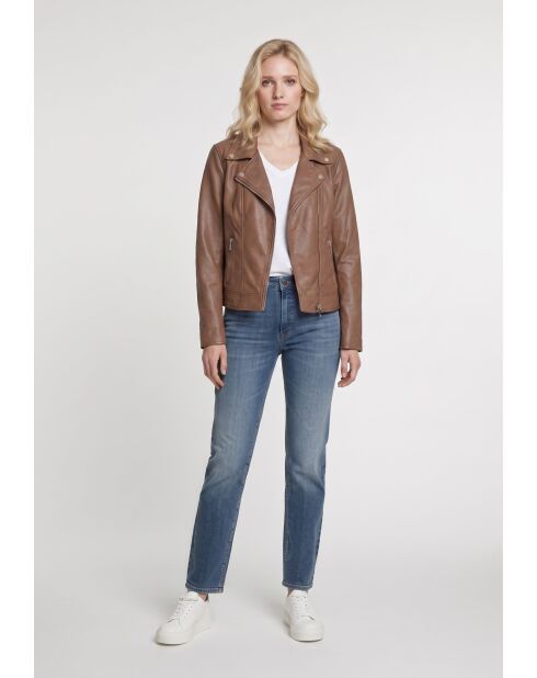 Veste perfecto en cuir Lizaig cognac