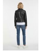 Veste utilitaire en cuir Lisa noire