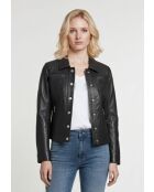 Veste utilitaire en cuir Lisa noire