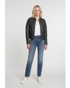 Veste biker en cuir Lysia noire