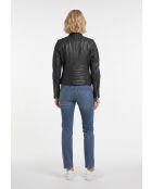 Veste biker en cuir Lysia noire