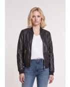 Bombers en cuir Lysandra noir