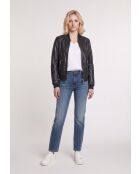 Bombers en cuir Lysandra noir