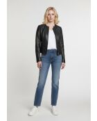 Veste en cuir Lila noire