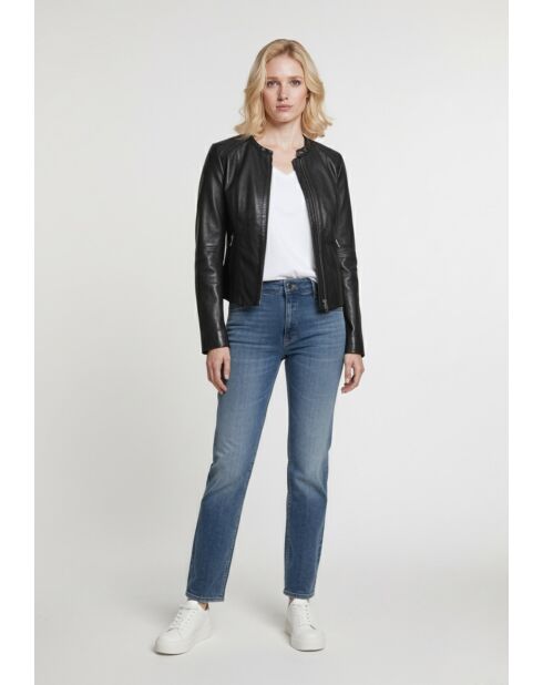 Veste en cuir Lila noire