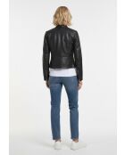 Veste en cuir Lila noire