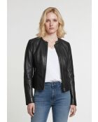 Veste en cuir Lila noire