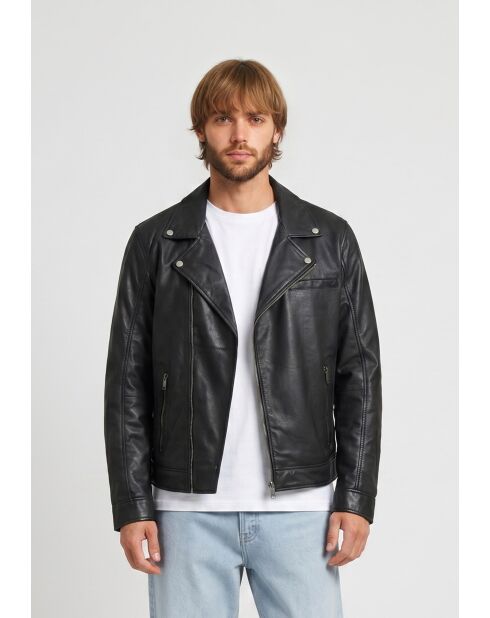 Perfecto en cuir Lukael noir