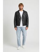 Perfecto en cuir Lukael noir