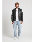 Bombers en cuir Lysander noir
