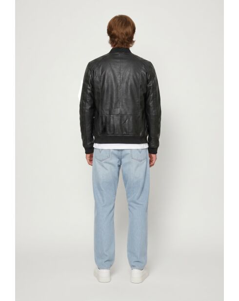 Bombers en cuir Lysander noir