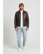 Veste en cuir Lammi marron