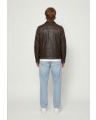 Veste en cuir Lammi marron