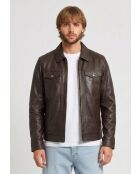 Veste en cuir Lammi marron