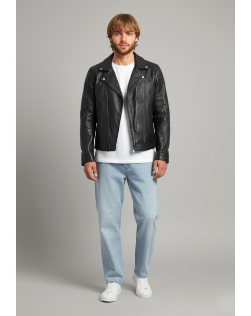 Perfecto en cuir Lamine noir
