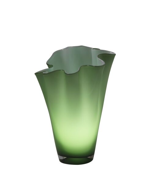 Vase lumineux Wave vert jade - H.30 cm