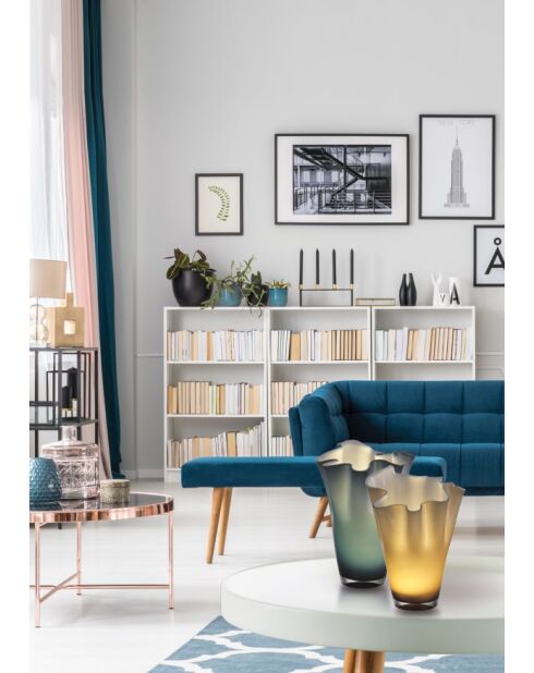 Vase lumineux Wave taupe - 28x24 cm
