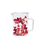 Carafe à pétales de fleurs blanc/rouge - 1L