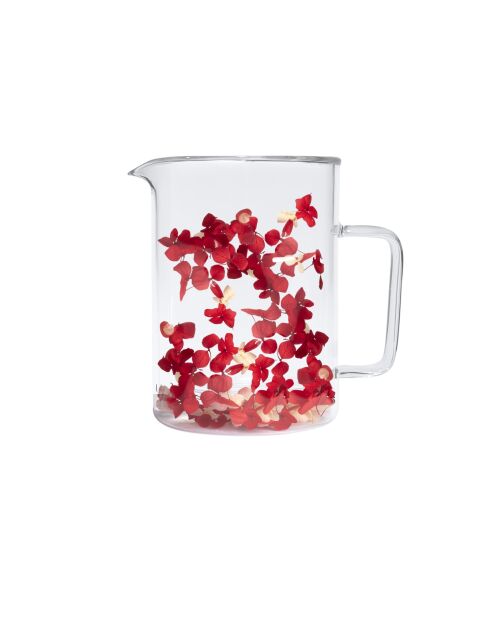 Carafe à pétales de fleurs blanc/rouge - 1L