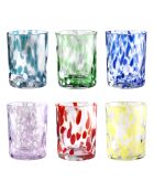 Lot de 6 verres à eau Carnival multicolore - H.10 cm