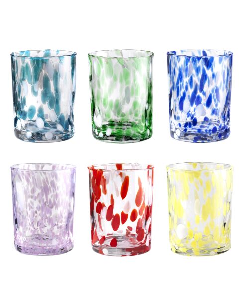 Lot de 6 verres à eau Carnival multicolore - H.10 cm