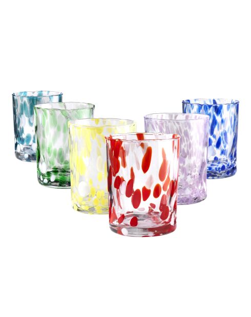 Lot de 6 verres à eau Carnival multicolore - H.10 cm