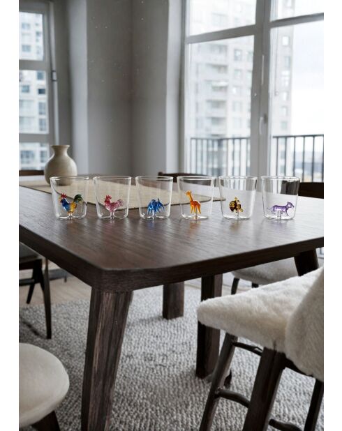 Lot de 6 verres Pet Friends Mix 8 transparent