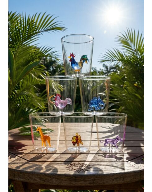 Lot de 6 verres Pet Friends Mix 8 transparent