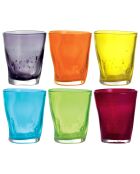 Lot de 6 verres à eau Eolo multicolore - H.10 cm