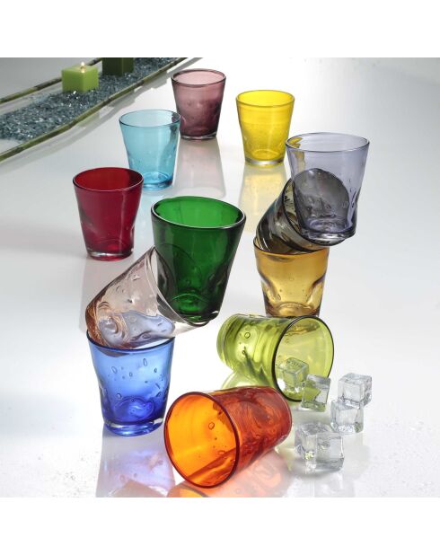 Lot de 6 verres à eau Eolo multicolore - H.10 cm