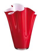 Vase ondulé opale rouge - H. 30 cm