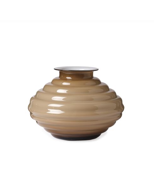 Vase ovale Anelli opale fumé - H.20 x D.28 cm